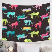 Cool Multi Colored Leopards Tapestry