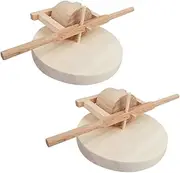 2pcs Mini Millstone Model Models Mini Farm Millstone Wooden Miniature Mini Farm Tools Light