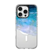 iPhone 16 Pro Clear Case MagSafe Compatible OCEAN CALLING 2 BLUE LILAC, OCEAN WAVES SEA COASTAL ABSTRACT PAINTING