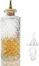 SuproBarware Bitters Bottle - Diamond Bitter for Cocktail, 5.8oz / 170ml, Glass Dashes With Zinc Alloy Dasher Top - NKJP0001