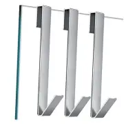 Shower Door Hooks 10 in, Heavy Duty Drilling-Free Extended Towel 10 IN-Silver