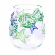 Starfish Shell Design Acrylic Stemless Wine Glass - 25247