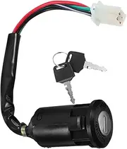 TINEASUR ATV Ignition Switch with Key Replacement for Models Durable Easy Installation Reliable Electrical Circuit Protection for Beach Buggies and Scooters
