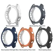 For Garmin Fenix7S Electroplating Protective Shell TPU Half Cover Hollow Case
