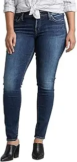 [Silver Jeans Co.] Silver Jeans Women's Plus Size Suki Mid Rise Super Skinny Leg Jean, White