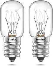 Bonlux 15W E14 Cooker Hood Light Bulb, T20 Dimmable Incandescent Bulbs, Heat Resistant up to 300°C, Cooker Hood Bulb Screw, Oven Bulb, Range Hood Lighting, Warm White (Pack of 2)