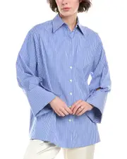 Michael Kors Collection Striped Spiral Sleeve Shirt