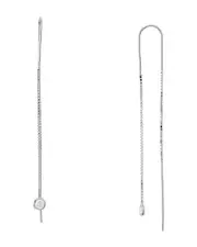 Aqua Sterling Silver Dangling Threader Earrings - Exclusive