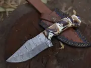 EDC 9''Custom handmade Hand Forged Damascus steel, Bowie Knife, Skinning Knife