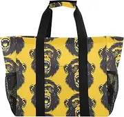 [sanluoli] Bag For Trunk Foldable Beach Bag Tote Sandproof with Handles Laundry Bag Travel, Monkey Yellow Black, 1 size