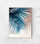 Palm Tree Leaves Blush Navy Tropical Wall Art Print. Great for White Walls
