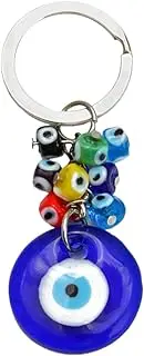 [WRITWAA] Blue Eyes Keychain Key Chains for Men Ring Devil Key Chain Evil Eye Third Car Hanging Ornament Eye Bag Keychain Evil Lanyard Jar Bangles Key Organizer Couple Bracelet Anklets Glass