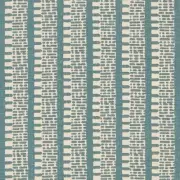 Schumacher Veere Grenney Stripe Print Fabric- Kiosk Peacock Blue 1.45 yds 176135