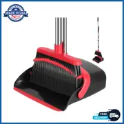 Durable Broom and Dustpan Set with 52" Adjustable Long Handle