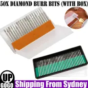 50Pcs Diamond Burr Engraving Rotary Tool Drill Bit Kit For Art Engraving Tool AU