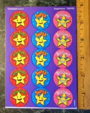 VTG 90s TREND Scratch & Sniff Stinky Sticker Sheet CARAMEL Scent SUPERSTARS Star
