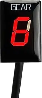 ZAPYVET Motorcycle Speed Indicator Display Meter Gear, for Monster, 696 795 796 1200 Scrambler 800 821 Supersport 937 848 1198 1098 Motorcycle Gear Indicator(Black Red)
