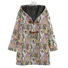 Emoji Collie Dog Cotton Jacket Coat Hooded Cloak Cozy Gift Floral Pastel Cute