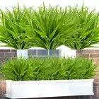 16Pcs Artificial Grass Plants 17.3In 16 Leaves UV Resistant Plastic Plants