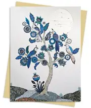 Alexandra Milton: Silver Tree of life with Four White-throated Magpies Greeting