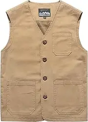 [QtthZZr] Men's Vest Outdoor Multi-Pocket Gilet Spring Autumn Sleeveless Breathable Waistcoat Practical Multifunctional Jacket