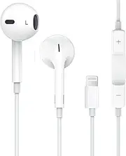 Apple Earphones Lightning Earphones for iPhone, Headphones Wired with Lightning Headphones Connector [MFi Certified], Apple Earpods Compatible with iPhone 14/13/12/11/XR/XS/X/8