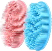 WOFASHPURET 2pcs Silicone Body Scrubber Exfoliating Bath Brush Scalp Brush for Durable Easy to Clean Practical Design