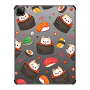 iPad Pro 12.9-inch (5th/6th gen) iPad Impact Case Cute Calico Cat in Ebiko Gunkan with Sushi - Kawaii Kitten Animal with Japanese Food