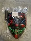 Halloween LED Glow Mask 3 Modes EL Wire Light Up The Purge Movie blue green red
