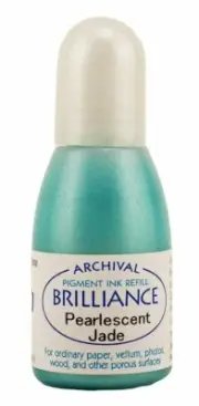 Tsukineko BRILLIANCE REFILL 20ML 041 pearlescent jade Blue Green Reinker Ink
