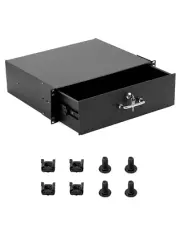 3U Drawer Server Cabinet Case, Rack Mount Drawer, Lockable Deep Drawer with Key,