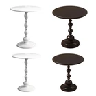 Round Side Table Sturdy Small Accent Pedestal Table for Hotel Dorm Bedroom