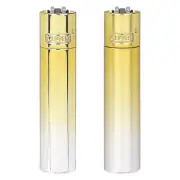 ‘Elegance’ Grey-Gold Gradient Clipper LIGHTER in metal gift box Refillable gas