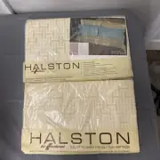 Vintage HALSTON Full Sheet Fitted & Flat No-Iron Percale 54”x75”