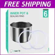 Genuine 6 Qt Inner Pot with Silicone Sealing Rings for Power Pressure Cookers