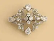 2.40Ct Round Cut Lab Created Diamond Women's Gift Brooch 14K White Gold Plated