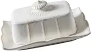 Cabilock 1Set Decorative Butter Tray with Lid Versatile Butter Serving Plate for Storing Butter Cheese and Snacks Elegant Design for Home Bakery and Kitchen Use