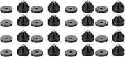 16 Set Speaker Stand Feet Foot Pad Aluminium Alloy Metal Spikes Cone Floor Foot Nail Black, 750113040