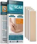 Nuvadermis Scar (4) Reusable Silicone Sheets, For Old & New Scars, Keloids, Burn