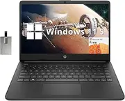 [HP] Stream 14" HD BrightView Laptop, Intel Celeron N4120, 16GB RAM, 256GB Storage (128GB eMMC + 128GB USB Card), Intel UHD Graphics, HD Camera, Fast Charge, 1 Year Office 365, Win 11 S, Black
