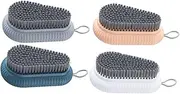 NIYANGLE Shoe Scrub Brush Set 4pcs Laundry Brush for Cleaning Soft Bristles for Stains Removal Hanging Ring Design