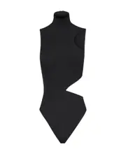 high-neck cut-out body L Black