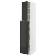 METOD / MAXIMERA hc w p-o func 4drw/1dr/2shlv, white/Upplöv matt anthracite, 40x60x220 cm