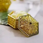 12 GOLD 3" Mini Hexagon Treasure Boxes Favor Holders Wedding Party Home Supplies
