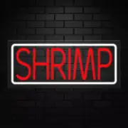 Shrimp Sign for Retail Displays | LED Flex Neon | 24"W x 10"H x 1"D