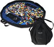 Lay-n-Go 2-in-1 Portable Drawstring Toys Storage Organizer and Play Mat for Room and Travel, Made for Kids and Toddlers with a Durable Patented Design