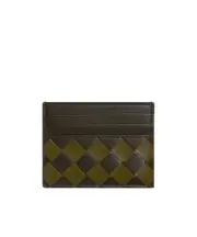Intrecciato Credit Card Case One size Persimmons/olive oil