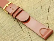 1940's Vintage NOS Unused Watch Band Shell Cordovan Gold Tone Buckle 16mm XLong