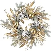 Christmas Door Wreath - Outdoor Christmas Wreath, Festive Artificial Christmas Garland | Artificial Christmas Garland with Lights, Christmas Tree and Mantel Garland for Home, Window, 50cm