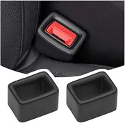 2PCS Seat Belt Buckle Holder and Protector,Silicone Seat Belt Buckle Cover Suitable for Kids,Height Increasing Car Seat Buckle Guard,Universal Car Accessories for Seat Belt Buckles (Black)